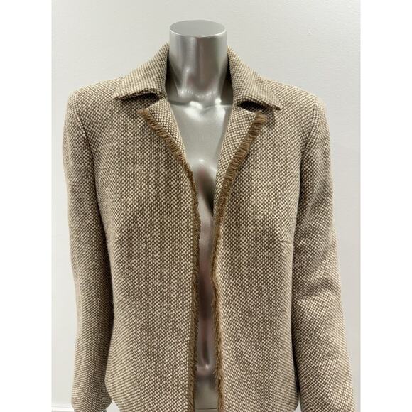 JULIANA COLLEZIONE Jacket Womens Sz 8 Virgin Wool Angora Camel Blazer - Picture 3 of 10